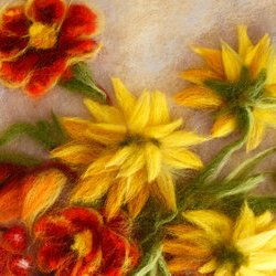Майстер-клас зі створення осінньої картини в техніці вовняної акварелі, Світлана Клименко