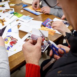 Фото з майстер-класу зі створення колажу, Іван та Василь Костенки