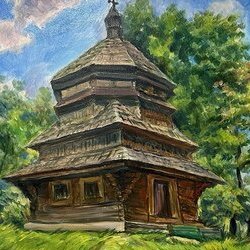 "Дзвіниця Струківської церкви 1811 р.", 2021, полотно, олія, 50х60, Художник: Олексій Овчаренко