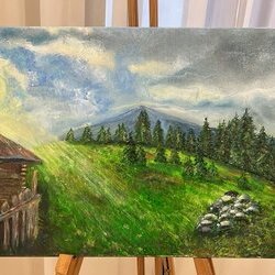 "Гірська долина", 2021, полотно, олія, 40х60, Художник: Аріна Івашина