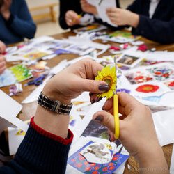 Фото з майстер-класу зі створення колажу, Іван та Василь Костенки
