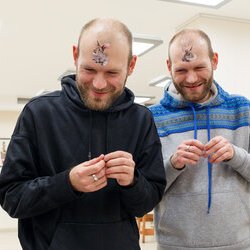 Фото з майстер-класу зі створення колажу, Іван та Василь Костенки