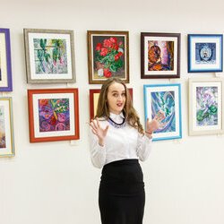 Анастасія Горобець на відкритті V Всеукраїнської виставки «Бісер: Вчора. Сьогодні. Завтра», 4 березня 2017 року