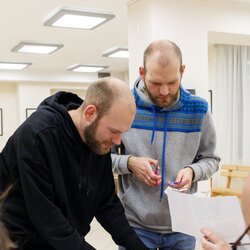 Фото з майстер-класу зі створення колажу, Іван та Василь Костенки