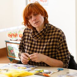Фото з майстер-класу із валяння з шерсті картини «Акварель», Світлана Клименко