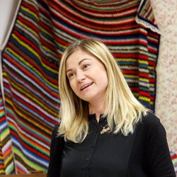 Юлія Балкір на відкритті ІІ Всеукраїнської виставки в'язання «Тепла осінь», 30 вересня 2017 р.